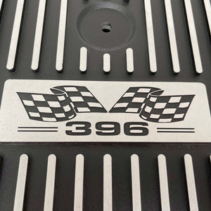 Big Block Chevy 396 Flag Logo Valve Covers & 14" Air Cleaner - Black