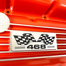Load image into Gallery viewer, Big Block Chevy 468 Valve Covers, Flag Logo &amp; 14&quot; Air Cleaner - Orange