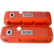Load image into Gallery viewer, Big Block Chevy 502 Valve Covers, Flag Logo &amp; 14&quot; Air Cleaner - Orange