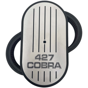 Ford 427 Cobra 15" Oval Air Cleaner Kit - Silver
