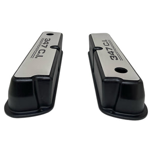 Ford Small Block 347 C.I. Stroker Tall Valve Covers - Billet Top - Black