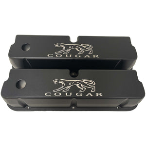 Ford 289, 302, 351 Windsor Cougar Valve Covers with Script - Black