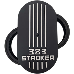 383 STROKER Raised Logo 15" Oval Air Cleaner Lid Kit - Black