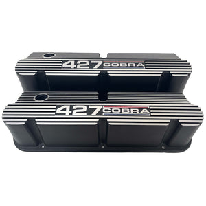 Ford Small Block Pentroof 427 Cobra Valve Covers - Tri-Color 2 - Black