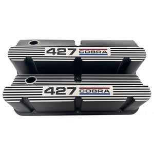 Ford Small Block Pentroof 427 Cobra Valve Covers - Tri-Color 1 - Black