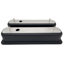 Load image into Gallery viewer, Small Block Chevy Center Bolt Valve Covers - Custom Billet Top - Black