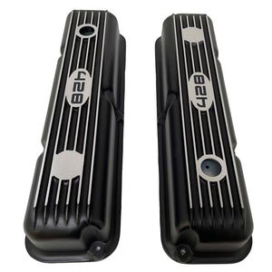 Ford FE 428 Short Finned Valve Covers - Black