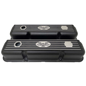 Ford FE 352 American Eagle Short Finned Valve Covers - Black