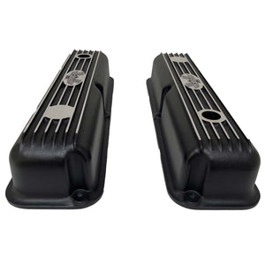 Ford FE 352 American Eagle Short Finned Valve Covers - Black