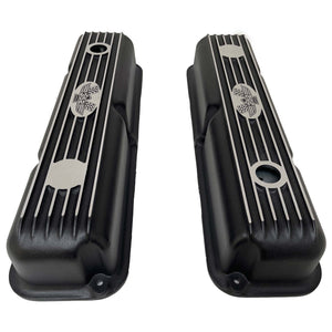 Ford FE 352 American Eagle Short Finned Valve Covers - Black