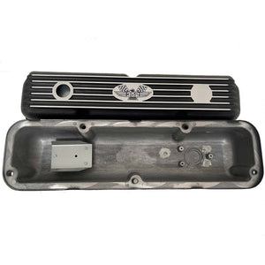 Ford FE 352 American Eagle Short Finned Valve Covers - Black