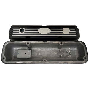Ford FE 390 Valve Covers Short - POWERED BY 390 - Style 1 - Black