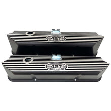 Load image into Gallery viewer, Ford FE 427 Tall Valve Covers, &quot;Powered by 427 Cubic Inches&quot; - Black