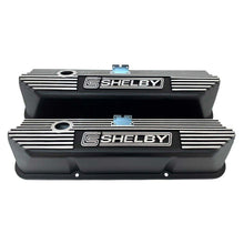 Load image into Gallery viewer, Ford FE Tall CS Shelby Die-Cast Logo Valve Covers, Finned - Black