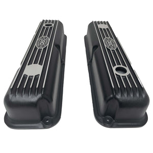 Ford FE 390 Valve Covers Short - POWERED BY 390 - Style 2 - Black