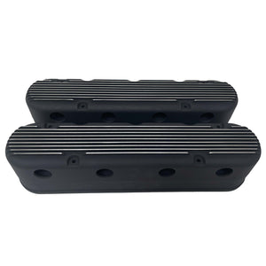 GM Black LS Finned Valve Covers w/Coil Mounts & Cover
