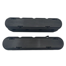 Load image into Gallery viewer, GM Black LS Finned Valve Covers w/Coil Mounts &amp; Cover