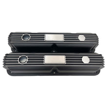 Load image into Gallery viewer, Mopar 318, 340, 360 Finned Valve Covers - Die-Cast - Custom - Black