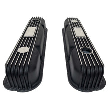 Load image into Gallery viewer, Mopar 318, 340, 360 Finned Valve Covers - Die-Cast - Custom - Black