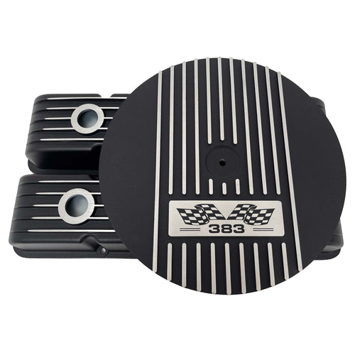 Small Block Chevy 383 Flag Logo Valve Covers & 13