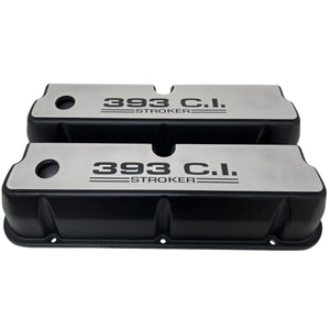 Ford Small Block 393 C.I. Stroker Tall Valve Covers - Billet Top - Black