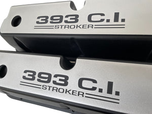 Ford Small Block 393 C.I. Stroker Tall Valve Covers - Billet Top - Black