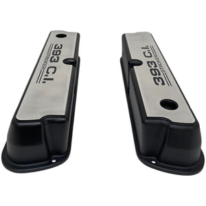 Ford Small Block 393 C.I. Stroker Tall Valve Covers - Billet Top - Black