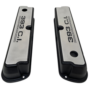 Ford Small Block 393 C.I. Stroker Tall Valve Covers - Billet Top - Black