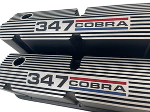 Ford Small Block Pentroof 347 Cobra Valve Covers - Tri-Color 1 - Black