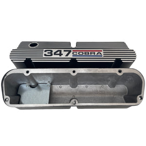 Ford Small Block Pentroof 347 Cobra Valve Covers - Tri-Color 1 - Black