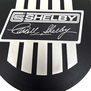 Carroll Shelby Signature 15" Oval Air Cleaner Kit - Raised Billet Top - Style 2 - Black