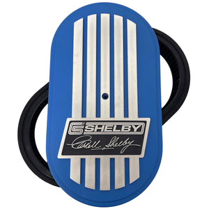 CS Shelby Signature 15" Oval Air Cleaner Kit - Raised Billet Top - Style 2 - Blue
