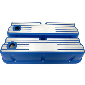 Ford 289, 302, 351 Windsor Wide Fin Valve Covers - Blue