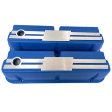 Load image into Gallery viewer, Ford 289, 302, 351 Windsor Tall Valve Covers - Custom Billet Top - Blue