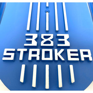 383 Stroker 15" Oval Air Cleaner Kit - Raised Letter - Blue