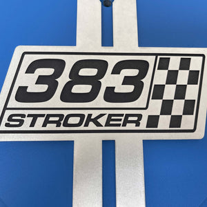 383 STROKER Custom Raised Billet Top 15" Oval Air Cleaner Kit - Style 3 - Blue