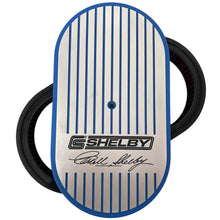 Load image into Gallery viewer, CS Shelby 15&quot; Finned Billet Top Air Cleaner Kit - Blue