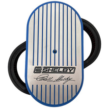 Load image into Gallery viewer, Carroll Shelby Signature 15&quot; Oval Air Cleaner Kit - Finned Billet Top - Blue
