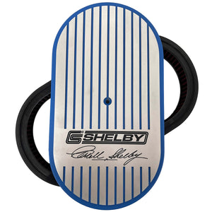 CS Shelby 15" Finned Billet Top Air Cleaner Kit - Blue