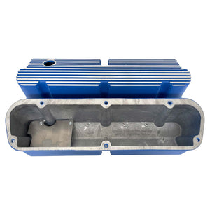 Ford Small Block Pentroof 427 Cobra Tall Valve Covers, 3 Color Logo - Blue