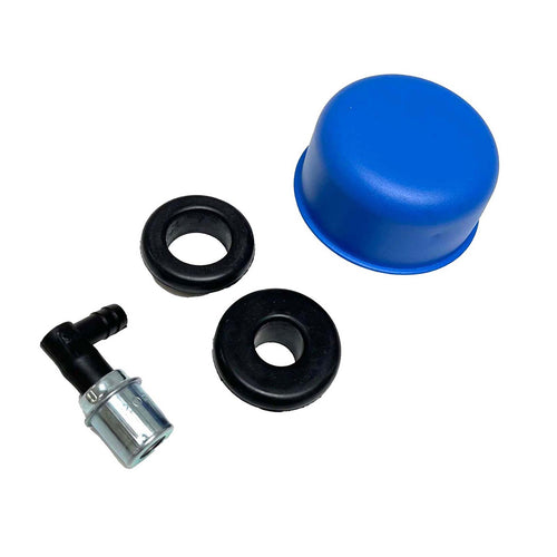 Blue Chrome Valve Cover Breather and Small PCV Valve
