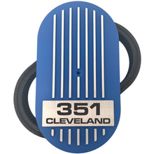 Load image into Gallery viewer, 351 Cleveland 15&quot; Oval Finned Air Cleaner Kit - Blue