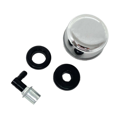 Chrome Valve Cover Breather and Small PCV Valve - Custom