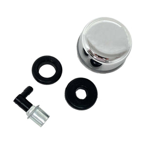 Chrome Valve Cover Breather and Small PCV Valve - Custom