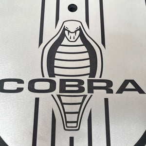Ford Cobra 15" Oval Air Cleaner Kit - 5 Black Stripe -  Silver