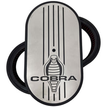 Load image into Gallery viewer, Ford Cobra 15&quot; Oval Air Cleaner Kit - 5 Black Stripe -  Silver