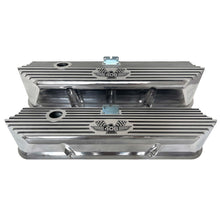 Load image into Gallery viewer, Ford FE 406 American Eagle Tall Valve Covers - Finned - Polished