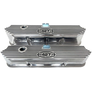 Ford FE 427 Tall Valve Covers (POWERED BY 427 C I) Style 1 - Polished