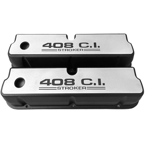 Ford Small Block 408 C.I. Stroker Tall Valve Covers - Billet Top - Black