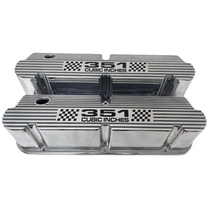 Ford Small Block 351 Cubic Inches Pentroof Tall Valve Covers - Polished